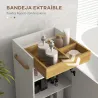 Armario&nbsp;de&nbsp;Baño Moderno con Estantes Ajustables Armario Bandeja Extraíble y Ruedas 40x30x88 cm Blanco y Roble - Ogal.Es