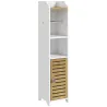 Portarrollos&nbsp;de&nbsp;Baño Moderno Armario de Baño con Estantes 1 Puerta y Portarrollos de Papel 18x20x90 cm Blanco y ... - Ogal.Es