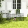 Parque de Juegos para Perros 8 Paneles 61x61 cm Jaula Metálica para Mascotas con Puerta y Doble Cerradura Negro - Ogal.Es