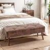 Banco de Pie de Cama Banqueta de dormitorio con Patas de Madera y Asiento Acolchado 114x38x42 cm Marrón - Ogal.Es