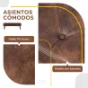 Banco de Pie de Cama Banqueta de dormitorio con Patas de Madera y Asiento Acolchado 114x38x42 cm Marrón - Ogal.Es
