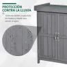 Cobertizo de Almacenamiento de Madera para Jadín 74x43x88 cm con 2 Puertas y Techo Asfáltico Abatible Gris - Ogal.Es