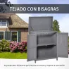 Cobertizo de Almacenamiento de Madera para Jadín 74x43x88 cm con 2 Puertas y Techo Asfáltico Abatible Gris - Ogal.Es