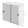 Armario con Espejo de Pared con Estante Ajustable y Puerta Corredera Doble para Lavabo 55x15x45 cm Blanco Brillante - Ogal.Es