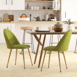 Pack de 2 Sillas de Comedor Sillas de Cocina Tapizadas de Tela de Lino con Patas de Acero Carga 120 kg 50x52x83 ... - Ogal.Es