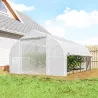 Invernadero de Túnel 4x3x2 m con Puerta de Malla y 8 Ventanas con Techo Puntiagudo Cubierta de PE Blanco - Ogal.Es