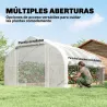 Invernadero de Túnel 4x3x2 m con Puerta de Malla y 8 Ventanas con Techo Puntiagudo Cubierta de PE Blanco - Ogal.Es
