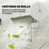 Invernadero de Túnel 4x3x2 m con Puerta de Malla y 8 Ventanas con Techo Puntiagudo Cubierta de PE Blanco - Ogal.Es
