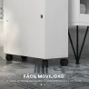 Armario de Baño Mueble Auxiliar con 4 Ruedas 2 Agujeros para Papel 2 Armarios y Estantes Ajustables 52x17x67 cm ... - Ogal.Es