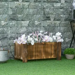 Jardinera Rectangular Arriate de Jardín con 4 Patas para Cultivos Verduras Flores en Jardín Balcón 70x35x30 cm N... - Ogal.Es