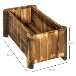 Jardinera Rectangular Arriate de Jardín con 4 Patas para Cultivos Verduras Flores en Jardín Balcón 70x35x30 cm N... - Ogal.Es