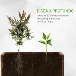 Jardinera Rectangular Arriate de Jardín con 4 Patas para Cultivos Verduras Flores en Jardín Balcón 70x35x30 cm N... - Ogal.Es
