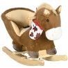 Caballo Balancín Infantil con Sonidos de Animal Cinturón de Seguridad Manillar y Reposapiés Carga 40 kg 60x33x50... - Ogal.Es