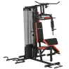 Multiestación de Musculación con Placas de Peso de 45 kg Carga Max. 110 kg para Entrenamiento 225x175x200 cm Negro - Ogal.Es