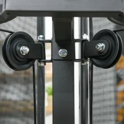 Multiestación de Musculación con Placas de Peso de 45 kg Carga Max. 110 kg para Entrenamiento 225x175x200 cm Negro - Ogal.Es
