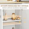 Aparador de Cocina con 2 Cajones 2 Armarios y Estantes Ajustables para Comedor 90x30x75,5 cm Blanco y Natural - Ogal.Es