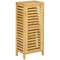 Armario de Baño de Bambú con Estantes Ajustables Mueble de Almacenaje para Salón Cocina Antivuelco 30x19,9x70 cm... - Ogal.Es