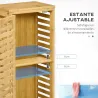 Armario de Baño de Bambú con Estantes Ajustables Mueble de Almacenaje para Salón Cocina Antivuelco 30x19,9x70 cm... - Ogal.Es