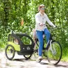 Remolque de Bicicleta para Niños +18 Meses con Cinturón de Seguridad Sistema de Amortiguador 140x88x90 cm Verde - Ogal.Es