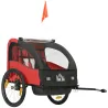 Remolque de Bicicleta para Niños +18 Meses con Cinturón de Seguridad Sistema de Amortiguador 140x88x90 cm Rojo - Ogal.Es