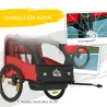 Remolque de Bicicleta para Niños +18 Meses con Cinturón de Seguridad Sistema de Amortiguador 140x88x90 cm Rojo - Ogal.Es
