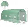 Invernadero de Túnel 500x200x205 cm Invernadero de Jardín con Puerta Enrollable y 8 Ventanas Cubierta PE 140 g/m... - Ogal.Es