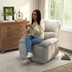 Sofá Reclinable Manual Sillón Relax Tapizado en Tela Reposapiés Carga 160 kg para Personas 150-190 cm 89x98x101 ... - Ogal.Es