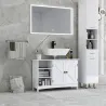 Mueble Bajo Lavabo de Pie con 2 Puertas y Estantes Ajustables Antivuelco Estilo Moderno 90x30x60 cm Blanco - Ogal.Es
