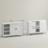 Mueble Bajo Lavabo de Pie con 2 Puertas y Estantes Ajustables Antivuelco Estilo Moderno 90x30x60 cm Blanco - Ogal.Es
