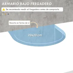 Mueble Bajo Lavabo de Pie con 2 Puertas y Estantes Ajustables Antivuelco Estilo Moderno 90x30x60 cm Blanco - Ogal.Es
