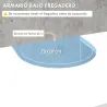 Mueble Bajo Lavabo de Pie con 2 Puertas y Estantes Ajustables Antivuelco Estilo Moderno 90x30x60 cm Blanco - Ogal.Es