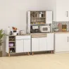 Aparador de Cocina con 1 Cajón 2 Puertas de Cierre Suave y Estantes Ajustables para Comedor 95x35x85 cm Blanco y... - Ogal.Es