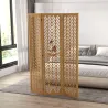 Separador de Ambientes Plegable de 3 Paneles 120x1,7x170 cm Biombo de Madera con Patrones Geométricos Natural - Ogal.Es