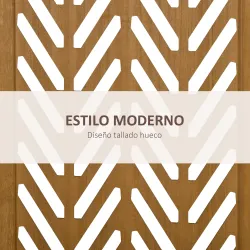 Separador de Ambientes Plegable de 3 Paneles 120x1,7x170 cm Biombo de Madera con Patrones Geométricos Natural - Ogal.Es
