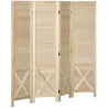 Biombo de 4 Paneles con Pantalla de Privacidad Divisor de Habitación Plegable 152x1,7x144,5 cm Estilo Rústico Na... - Ogal.Es
