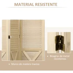 Biombo de 4 Paneles con Pantalla de Privacidad Divisor de Habitación Plegable 152x1,7x144,5 cm Estilo Rústico Na... - Ogal.Es