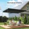 Cubierta para Techo Retráctil de 2,5x2,55m para Pérgola 3x3 Tela de Repuesto con 10 Orificios de Drenaje Gris Os... - Ogal.Es