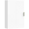 Mueble para Baño Suspendido con 1 Asa de Acero y Estantes Ajustables Estilo Moderno 40x15x60 cm Blanco - Ogal.Es