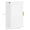 Mueble para Baño Suspendido con 1 Asa de Acero y Estantes Ajustables Estilo Moderno 40x15x60 cm Blanco - Ogal.Es