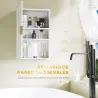 Mueble para Baño Suspendido con 1 Asa de Acero y Estantes Ajustables Estilo Moderno 40x15x60 cm Blanco - Ogal.Es