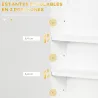 Mueble para Baño Suspendido con 1 Asa de Acero y Estantes Ajustables Estilo Moderno 40x15x60 cm Blanco - Ogal.Es
