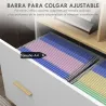 Armario Archivador con Ruedas Cajón Barras Colgantes para Tamaño A4 y 2 Compartimentos 76x40x75,5 cm Roble y Blanco - Ogal.Es