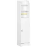 Portarrollos de Papel Higiénico con Armario para Baño con Estante Interior Ajustable 23x18x100 cm Blanco - Ogal.Es