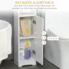 Portarrollos de Papel Higiénico con Armario para Baño con Estante Interior Ajustable 23x18x100 cm Blanco - Ogal.Es