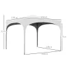 Cenador de Jardín Plegable con Altura Ajustable Bolsa de Transporte Impermeable Anti-UV y Bolsas de Arena Blanco - Ogal.Es