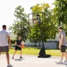 Canasta de Baloncesto Ajustable 236-293 cm con Ruedas Tablero de PC Base Rellenable para Exterior Negro - Ogal.Es