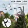 Canasta de Baloncesto Ajustable 236-293 cm con Ruedas Tablero de PC Base Rellenable para Exterior Negro - Ogal.Es