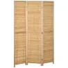 Biombo de 3 Paneles Plegable 120x1,8x170 cm Separador de Ambientes de Bambú Estilo Rústico Natural - Ogal.Es