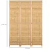 Biombo de 3 Paneles Plegable 120x1,8x170 cm Separador de Ambientes de Bambú Estilo Rústico Natural - Ogal.Es