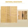 Biombo de 3 Paneles Plegable 120x1,8x170 cm Separador de Ambientes de Bambú Estilo Rústico Natural - Ogal.Es